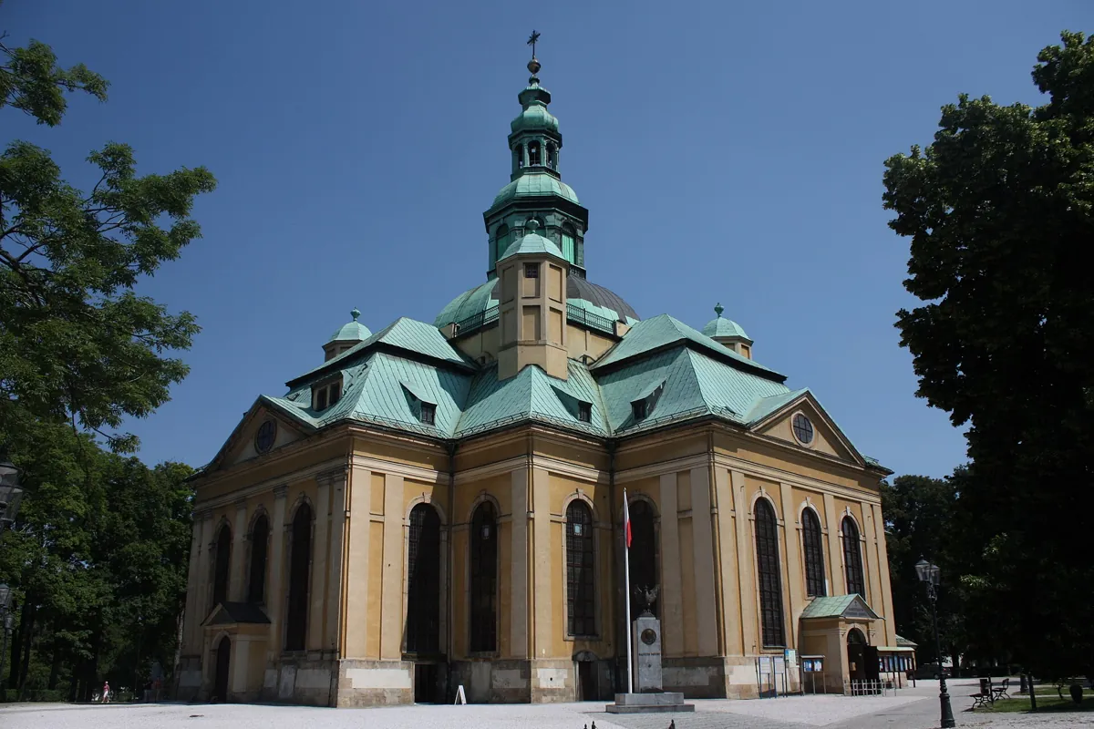 The Church of Grace of the Holy Cross in Jelenia Góra, a Baroque church with a green copper roof