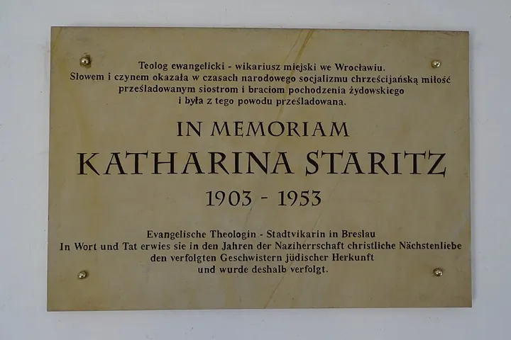 Memorial plaque in St Mary Magdalene Cathedral